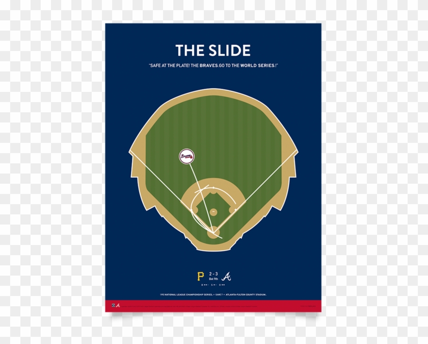 Braves Sid Bream Slide Print - Soccer-specific Stadium #1075931