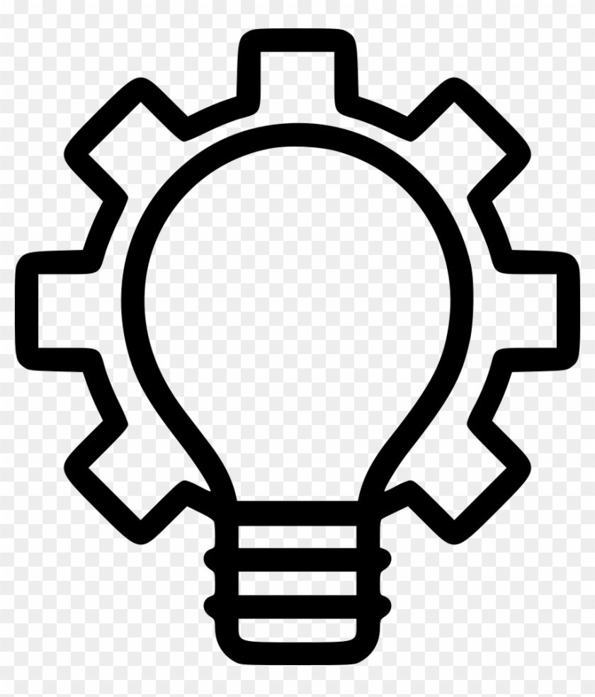 Idea Bulb Innovation Startup Light Settings Gear Comments - Bulb With Gear Icon #1076904