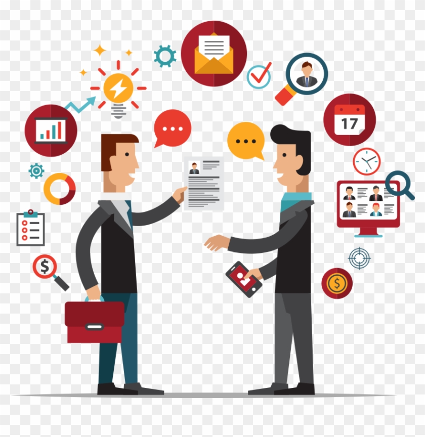 An Asian Human Resources Manager Reading Application - Recruitment Vector #1077114