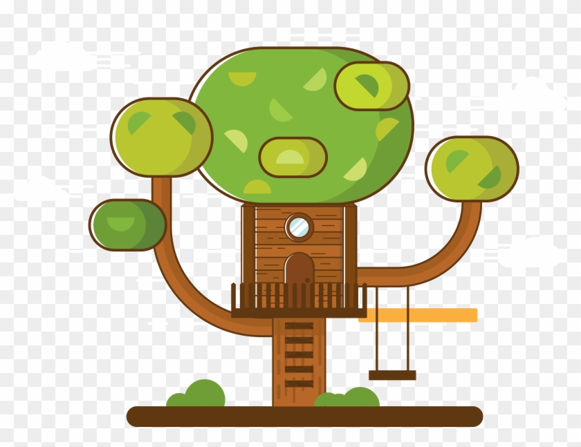 Cartoon Tree House Illustration - 卡通 樹 屋 #1077955