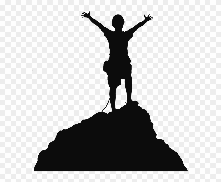 Hiking Mountain Clip Art - Mountain Climber Silhouette #1079745