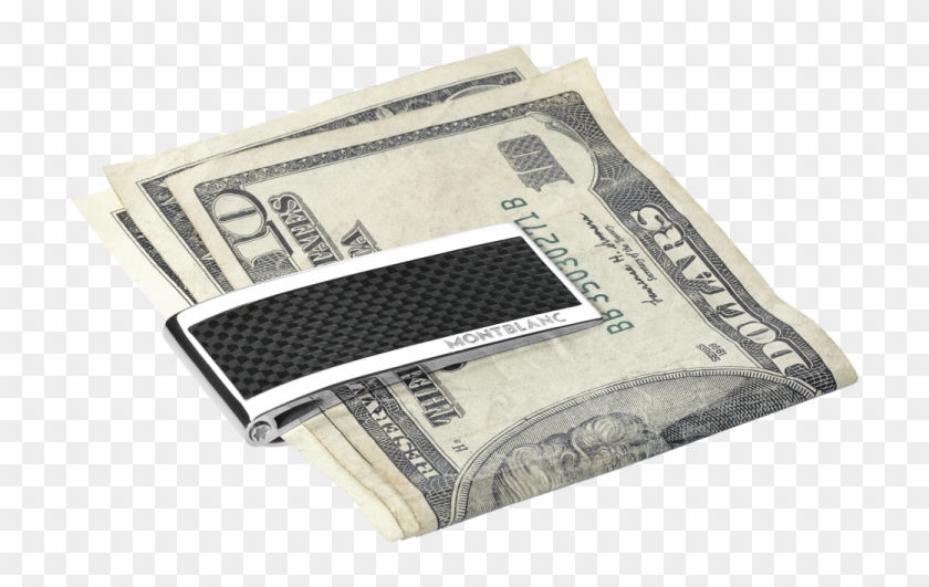 Montblanc Money Clip - Montblanc Steel And Black Carbon Money Clip 104731 #1082785