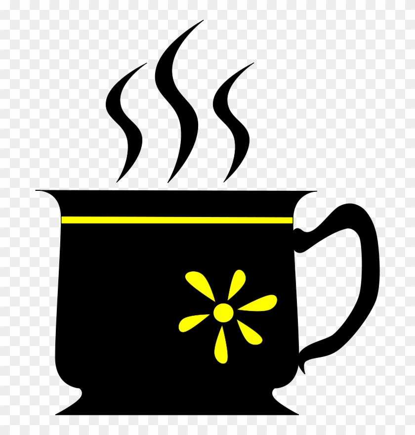 Black Cup With Yellow Flower Clip Art Download - Black Cup With Yellow Flower Clip Art Download #1083201