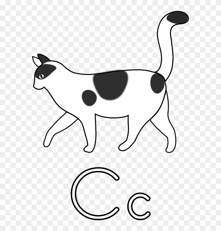 Free Letter C For Cat For Coloring - C Is For Cat Drawing #1083347