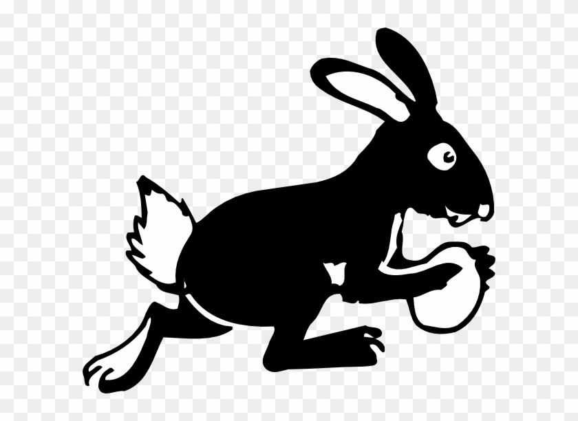 Bunny Running With Egg Clip Art - Gambar Kelinci Vector #1083452