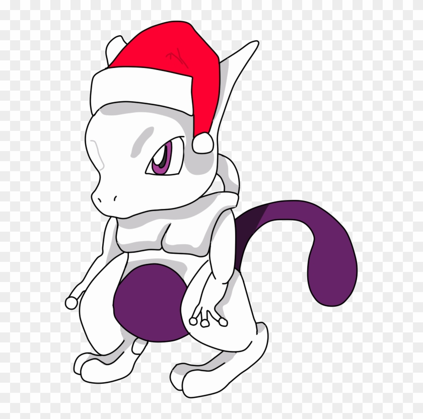 Christmas Mewtwo By Monsterdrawing - Cartoon #1083561