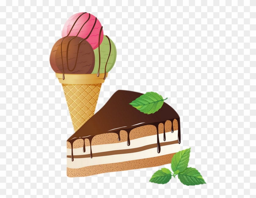 Glace Et Part De Gâteau - Vector Graphics #1084338
