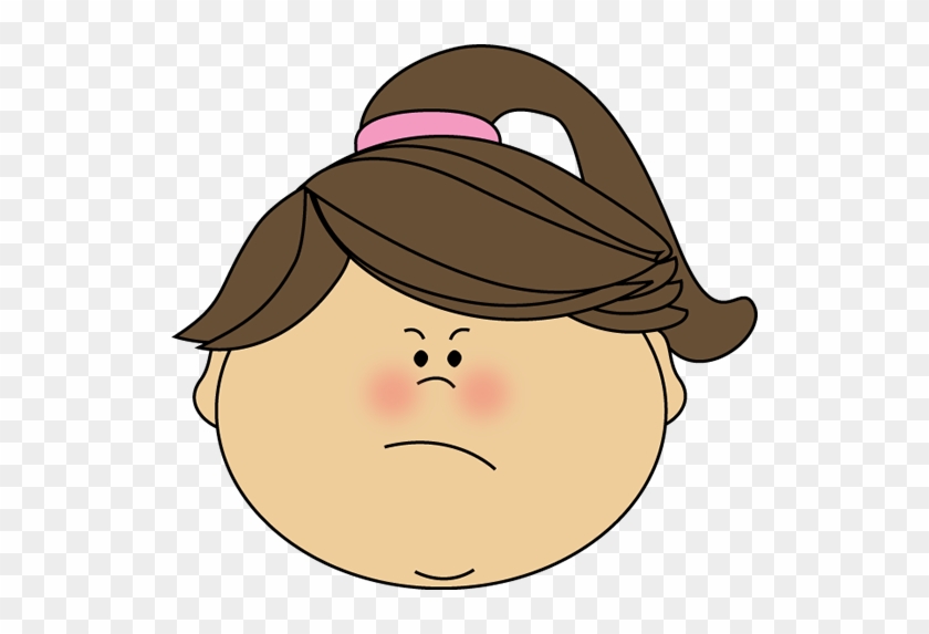 Angry Face Girl - Happy Girl Face Clip Art #1084368