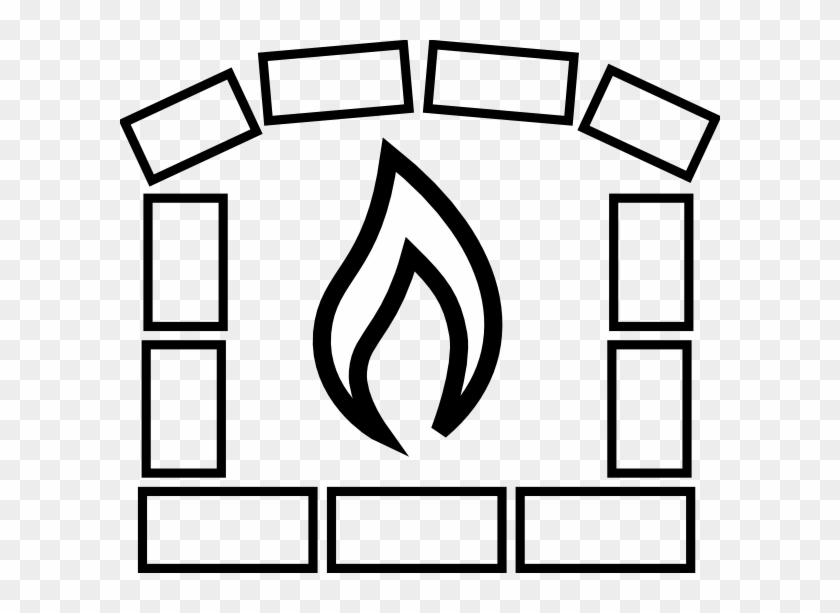 Cookout Clipart Black And White Free Images - Stone Fireplace Clip Art #1084473