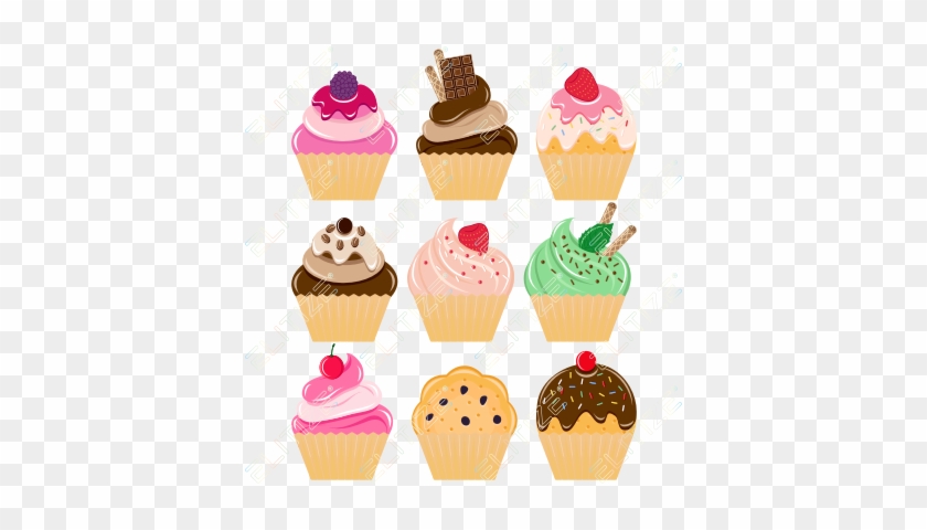 Adesivos Adesivos Decorativos Cupcakes Png - Cartoon Cupcakes #1084926