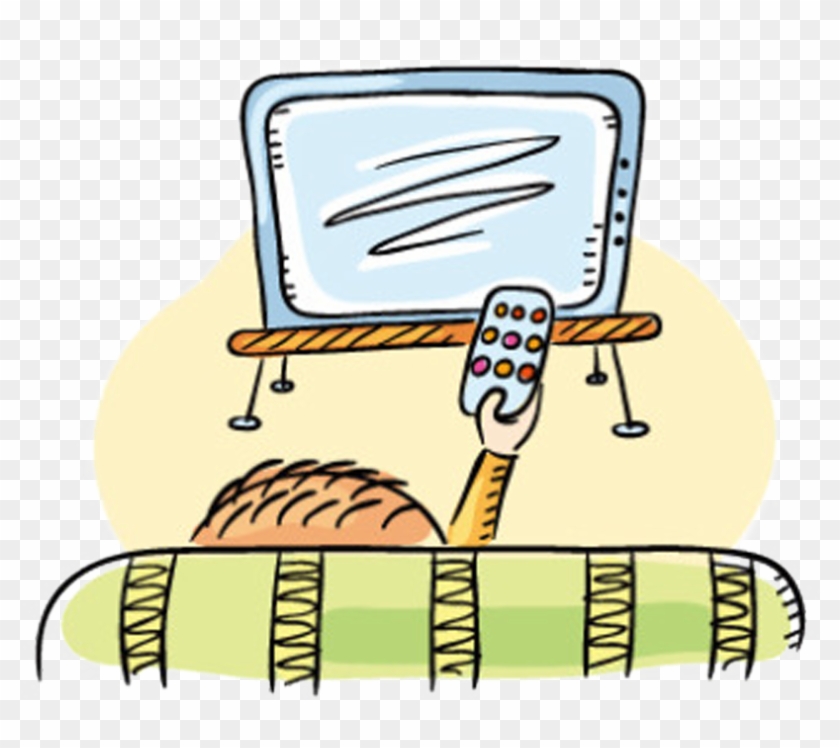 Hand-painted Little Boy Watching Tv - Actividades De La Vida Diaria #1085132