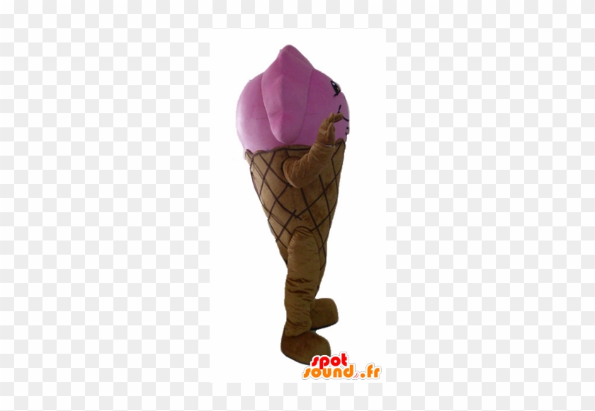 Mascotte De Cornet De Glace Géant, Marron Et Rose - Gelato #1086005