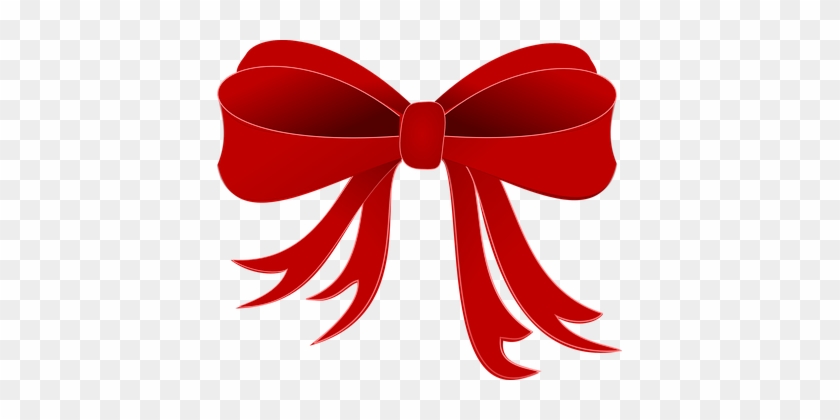 Bow Red Ribbon Decoration Isolated Design - Christmas Bow Clip Art #1086174