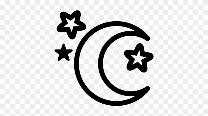 Moon And Stars Vector - Moon Outline #1087040