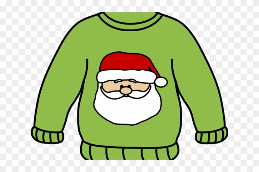Santa Clipart Jacket - Sweater Clipart Black And White #1087197