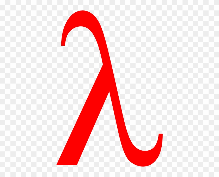 Red Lambda Clip Art At Clker - Lamda Png #1088816