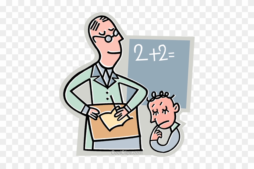 Student And Teacher Royalty Free Vector Clip Art Illustration - Lehrer Schüler Clipart #1089851