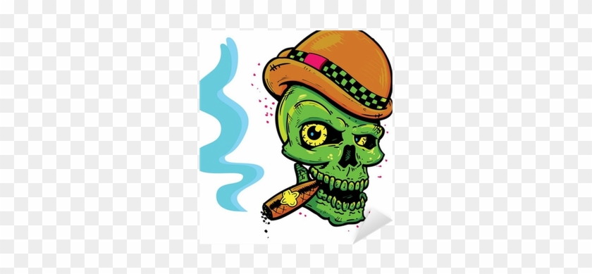 Punk Tattoo Style Skull With Wings Smoking A Cigar - Anti-phishing Working Group #1091250