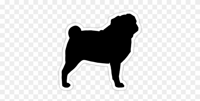 Pug Silhouette And Silhouettes Pattern • Also Buy This - Pug Silouette #1092779