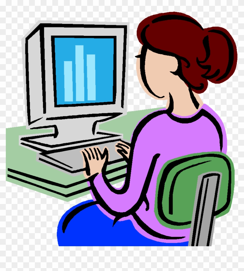 Computer Lab Clipart Free - Using A Computer Clipart #1093223