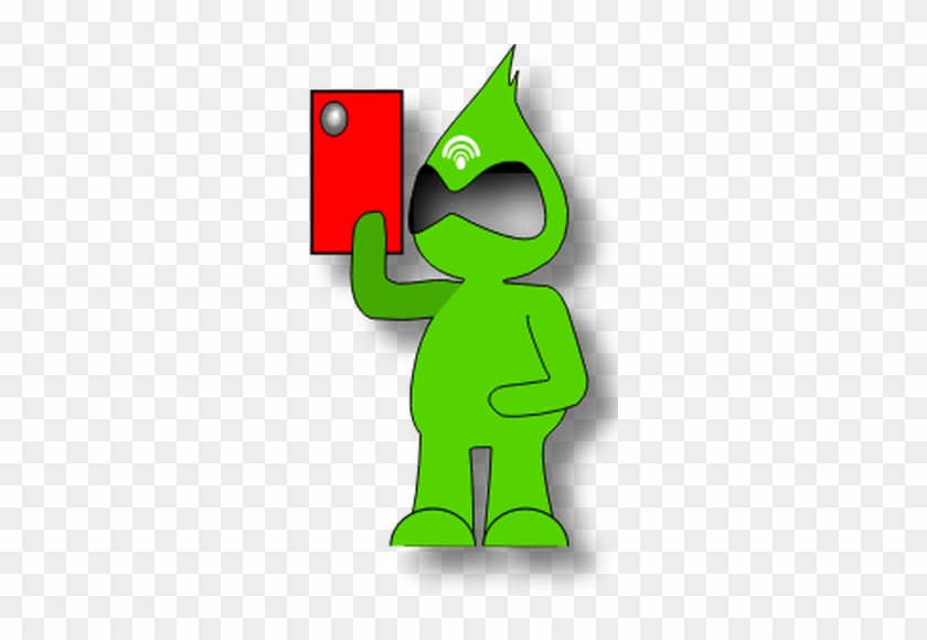 Vector Clip Art Of Green Monster Character With A Tablet - Vector Clip Art Of Green Monster Character With A Tablet #1094263
