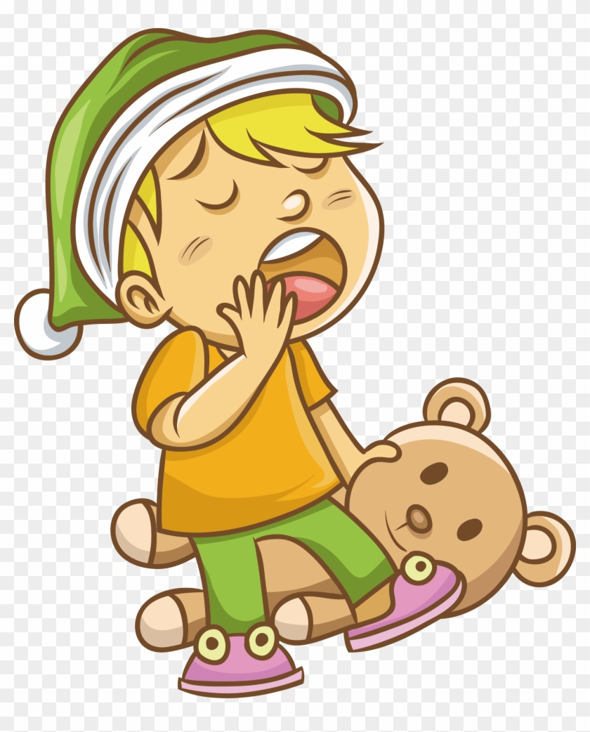 Yawning Boy Vector - Yawn Clipart #1094420