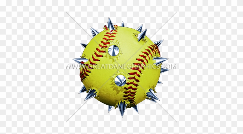 Spike Softball - Spiked Softball Sharp Pierced Split Laces T-shirt, #1094627