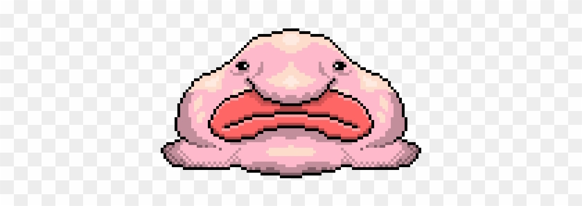 Pixel Art Blob Fish Pink Ugly Fish Blob Monster By - Pixel Art Ugly #1096202