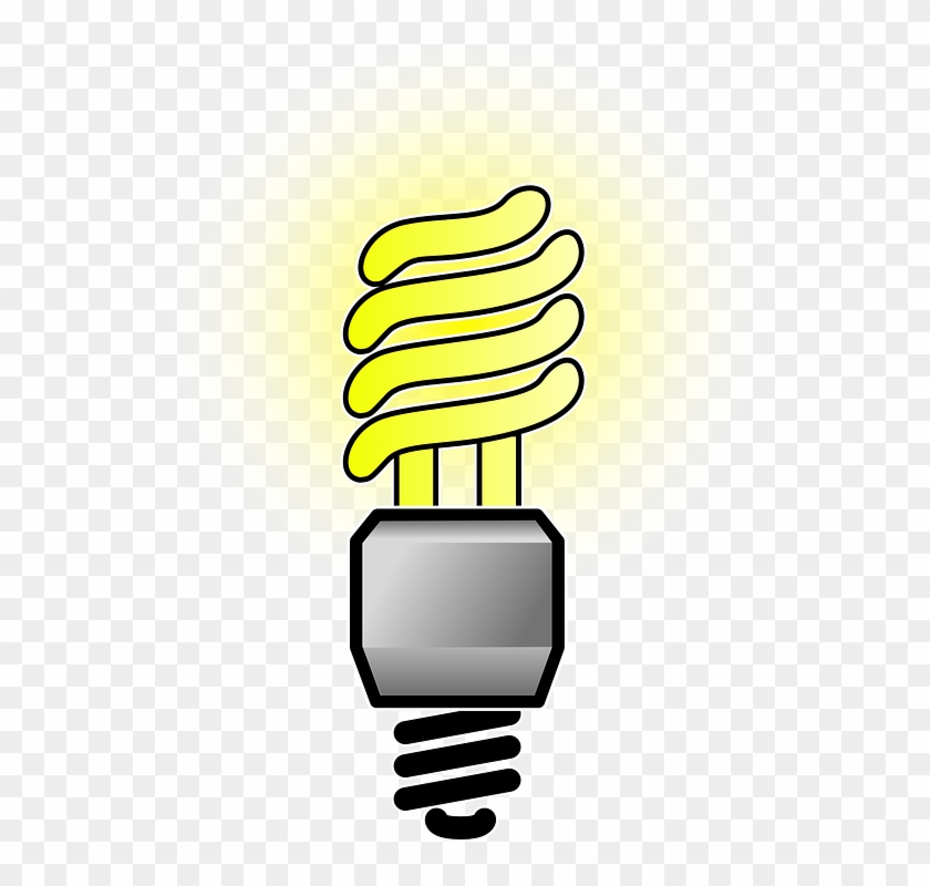 Energy Saving Spiral Light Bulb Royalty Free Vector - Energy Saver Lightbulb #1096956