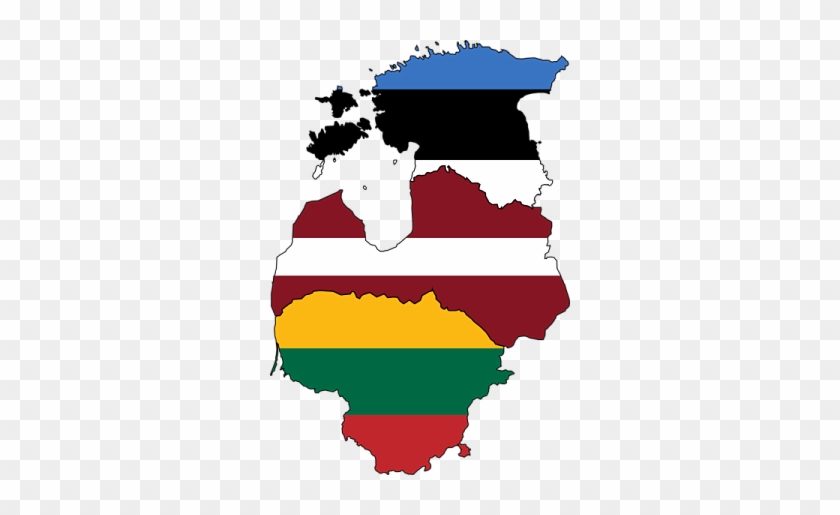 Map Of The Baltic States - Baltic States Flag Map #1097039