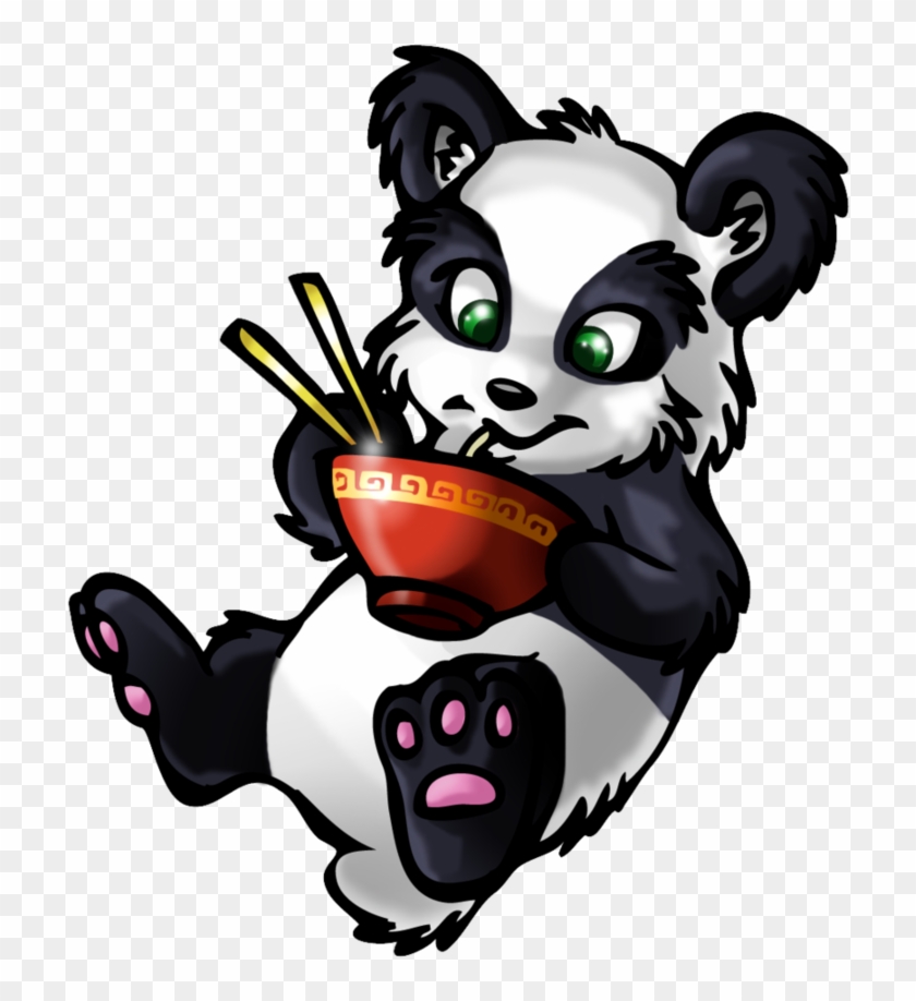 Panda Eating Ramen By Monicamoore2010 - Cartoon #1097146