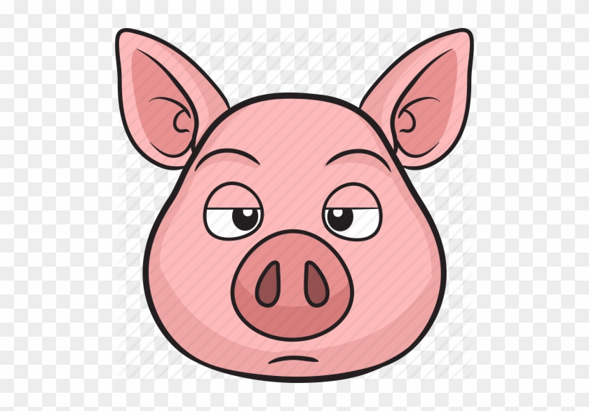 Animal, Cartoon, Cute, Emoji, Pig Icon Icon Search - Cartoon Angry Pig #1097566