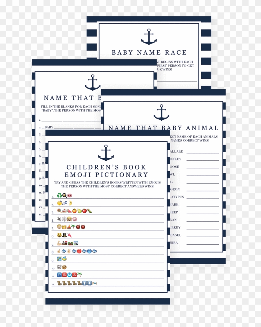 Nautical Baby Shower Games Bundle Printable By Littlesizzle - Game #1097973