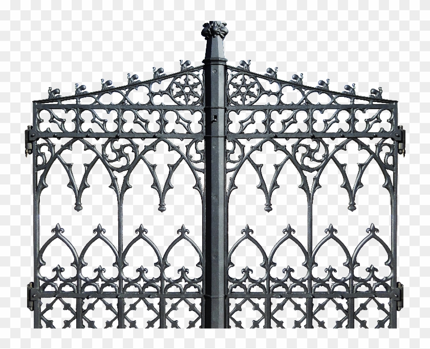 Scary, Fear, Terror, Graveyard, Gate, Spooky, Halloween, - Iron Gate Silhouette #1098647