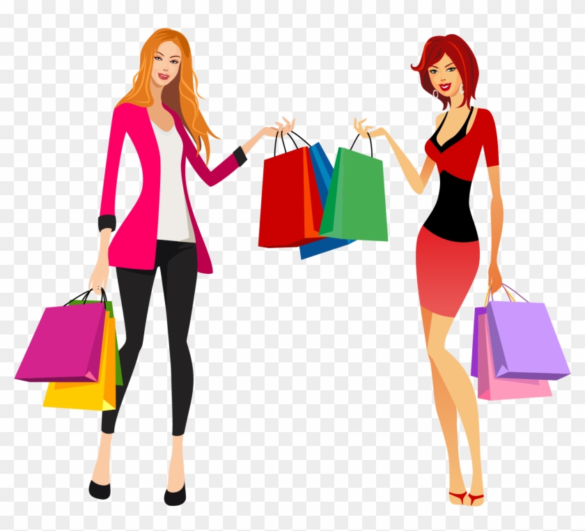 Shopping Fashion Clip Art - Shopping Girls Png #1098772