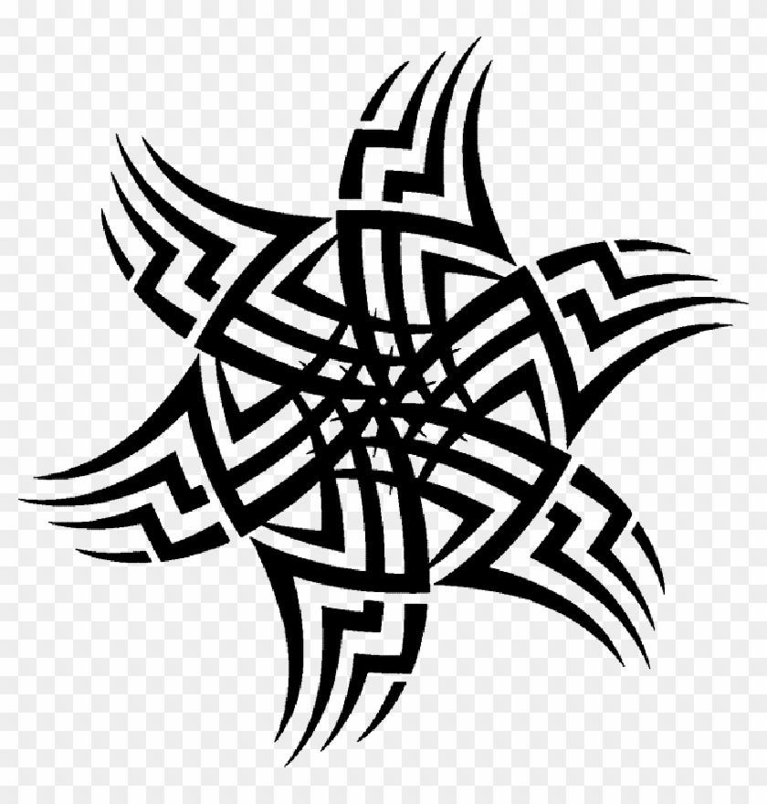 Stylized, Star, Pattern, Circle, Art, Wavy - Tribal Vector #1101232