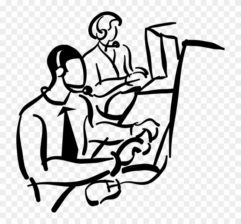 Vector Illustration Of Call Center Technical Support - Vector Illustration Of Call Center Technical Support #1102173