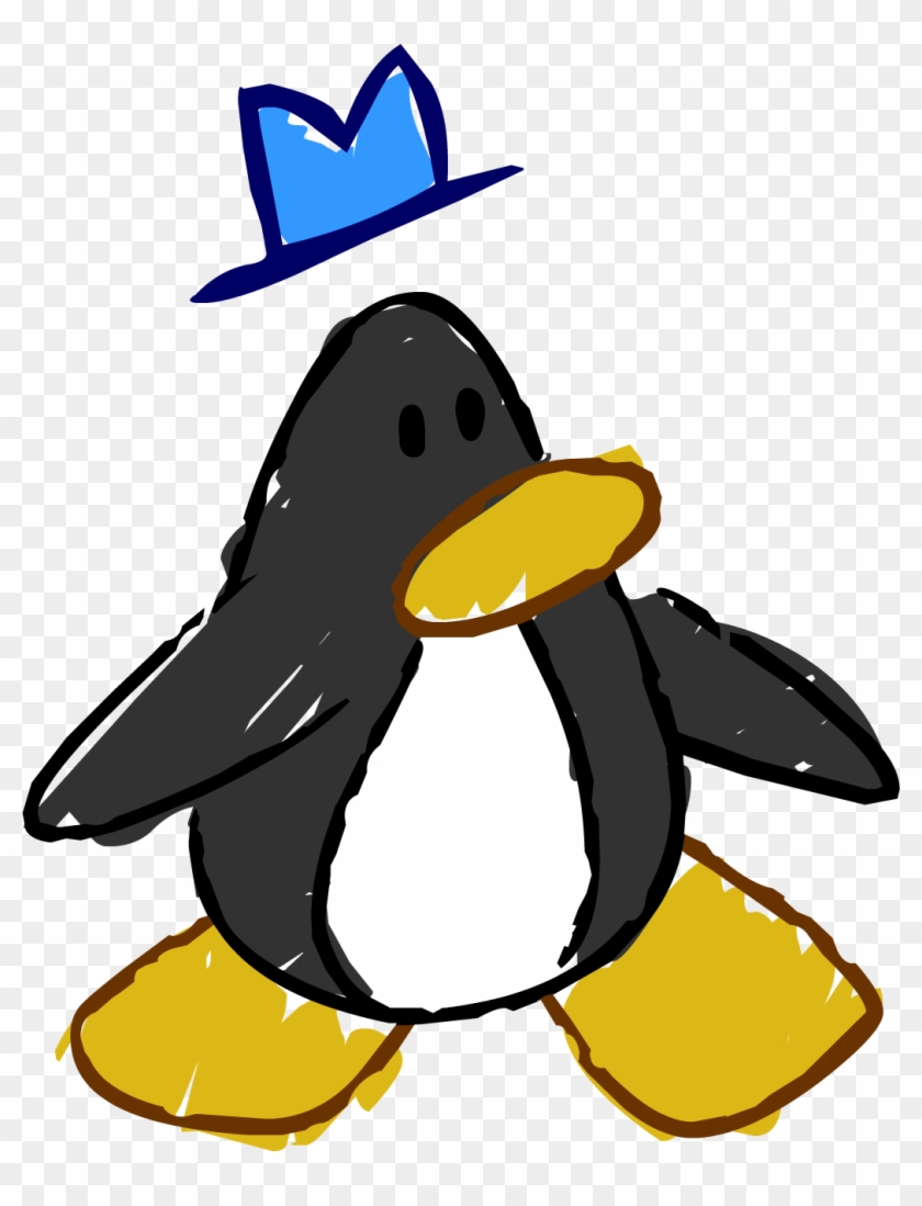 Doodle Dimension Penguin Black Hat - Club Penguin Doodle Dimension #1102240