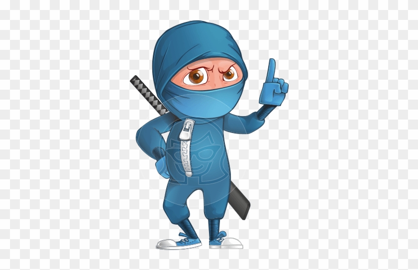 Cartoon Characters Vector - Cartoon Blue Ninja Transparent #1102373