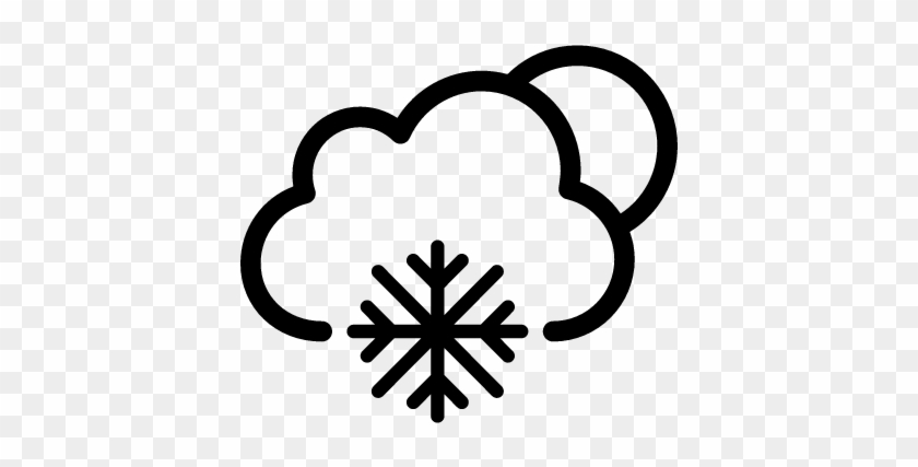 Snowy Weather Symbol Vector - Cold Temperature Black And White #186094
