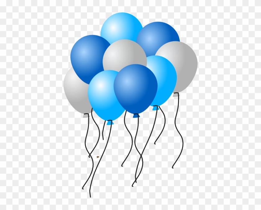 Balloons2 Clip Art - Blue And White Balloons Clipart #186259