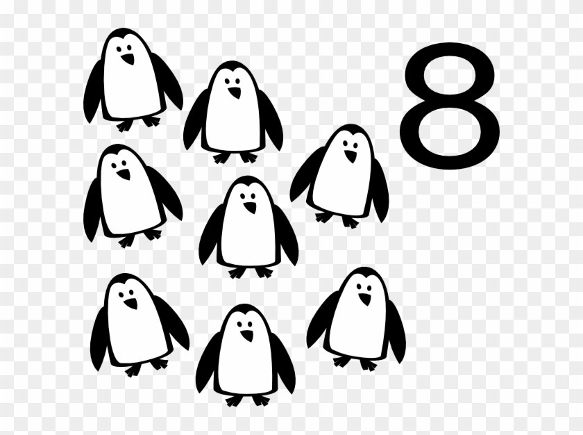 Number 8 Clip Art At Clker - Funny Pinguin Greeting Card #186882