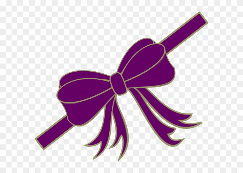 Purpleribbon Clip Art At Clker - Red Christmas Ribbon Bow Magnets #187487