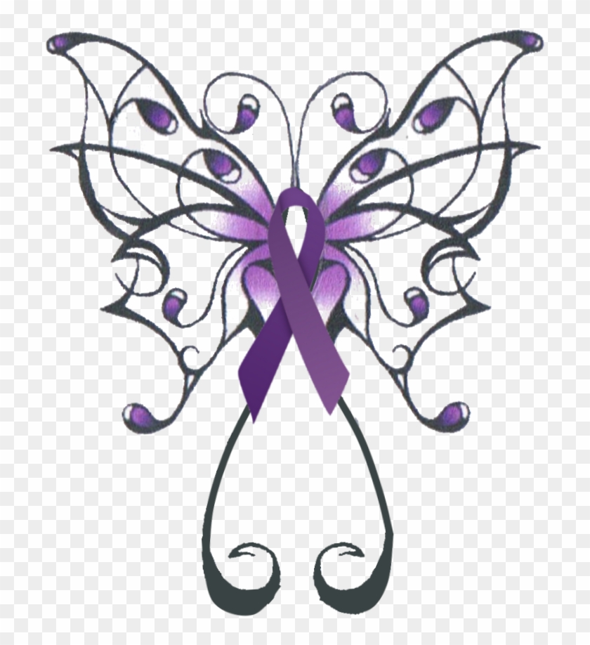 Cervical Cancer Ribbon Clip Art - Butterfly Tattoos #187505