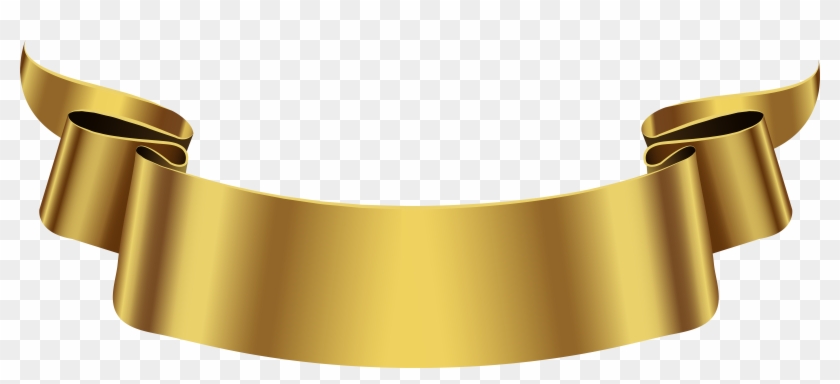 Golden Banner Transparent Png Clip Art Image - Gold Banner Transparent #187776