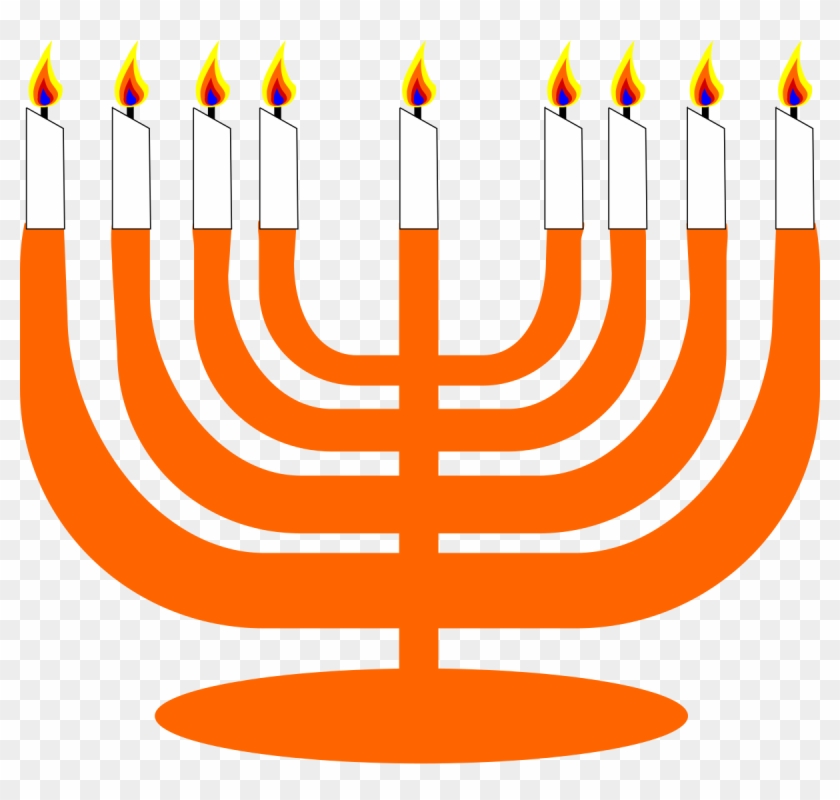 Simple Menorah For Hanukkah Clipart By Semjaza - Menorah In Hebrew Vector #189188