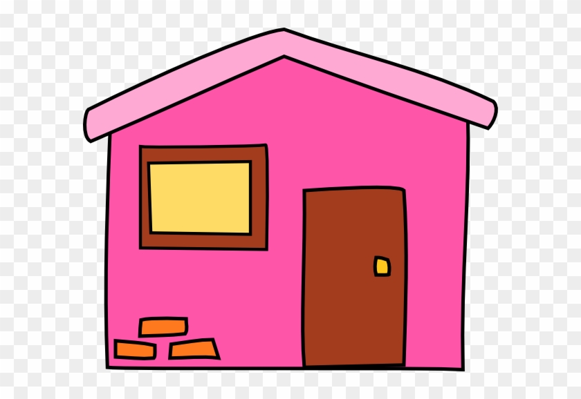 Pink House 2 Clip Art At Clker - House Clip Art Pink #189621