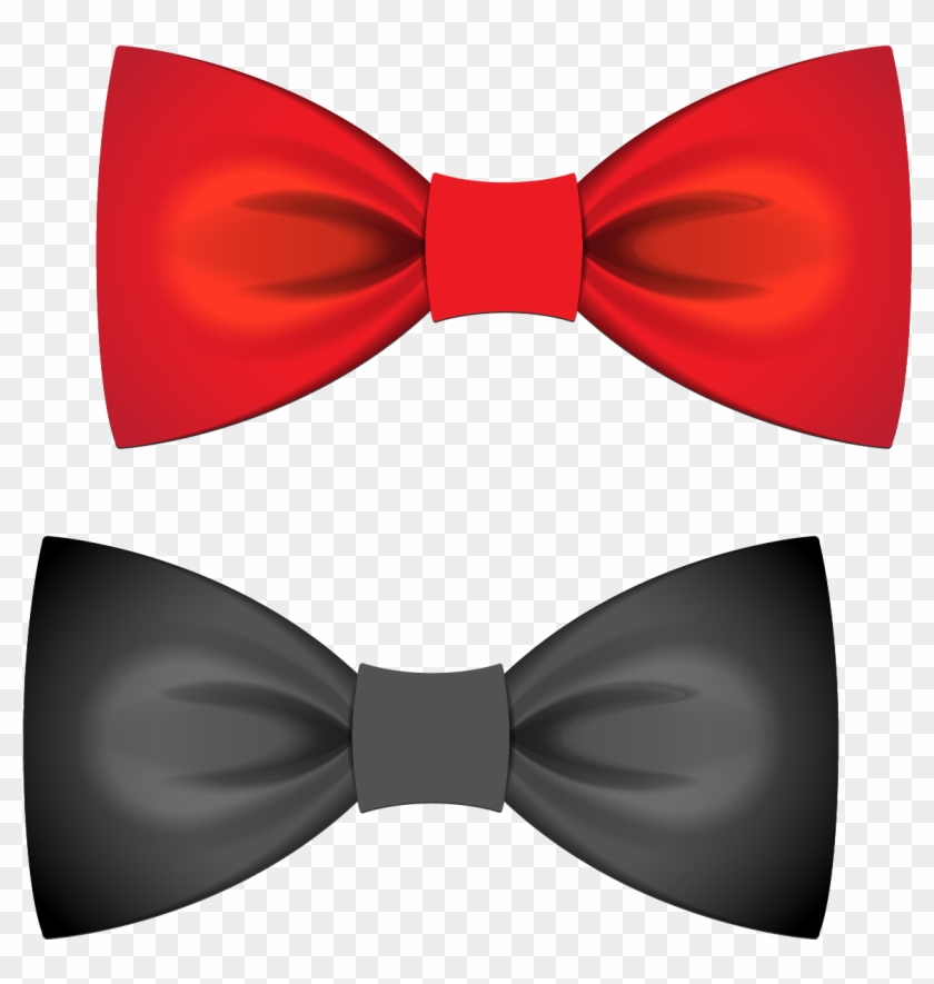 Bow Tie Euclidean Vector Satin Atlas Red - Nơ Cài Tóc Vector #1103806