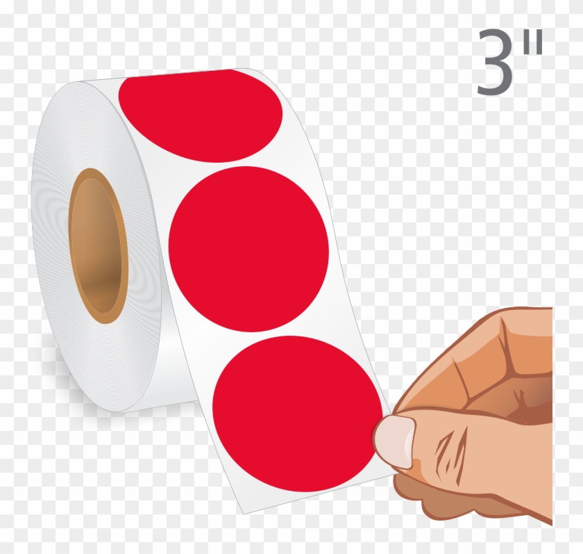 Red Circular Color Coded 1000 Labels/roll - 500 Thank You - We Sincerely Appreciate Your Business #1104942