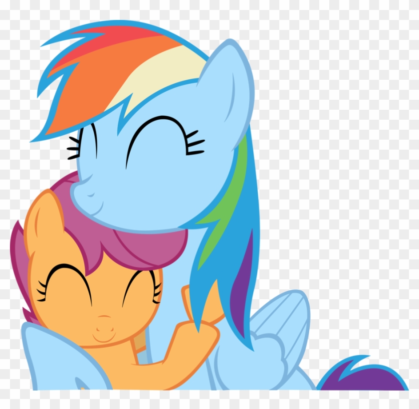 Dash And Scoot Hug Vector By Artpwny - Rainbow Dash Sitting #1108733